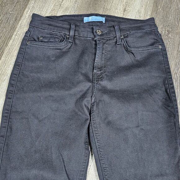 7 For All Mankind Bair The Ankle Skinny Jeans Womens Size 28 Black Stretch - Picture 2 of 12